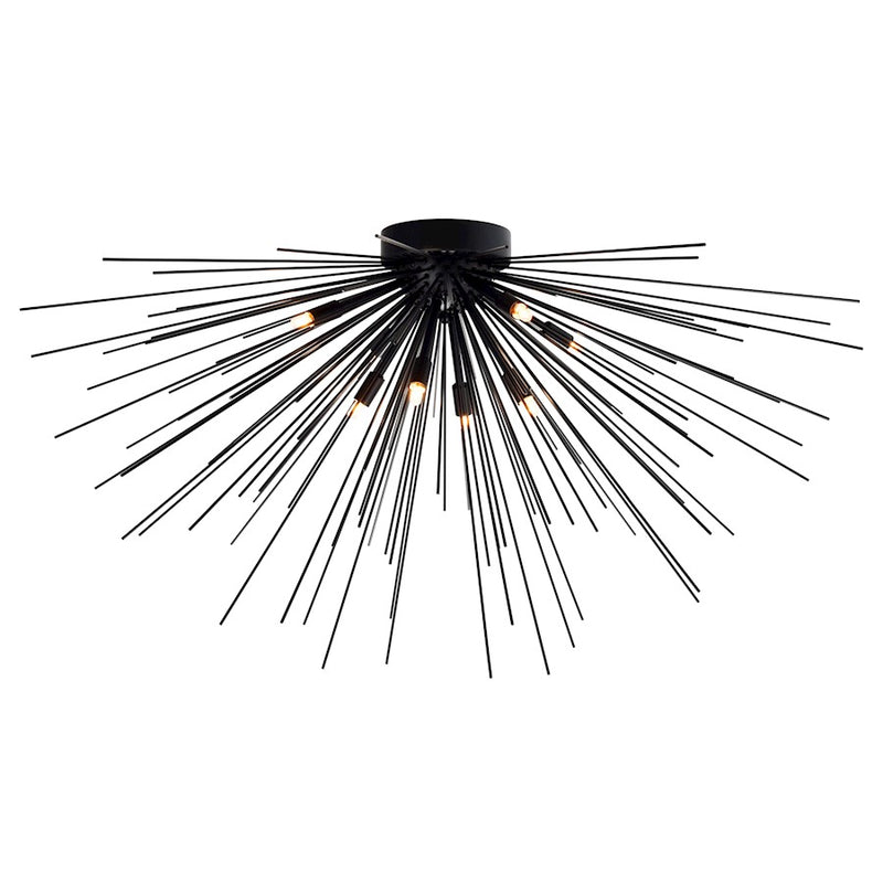 CWI Lighting Savannah 8 Light Flush Mount, Black