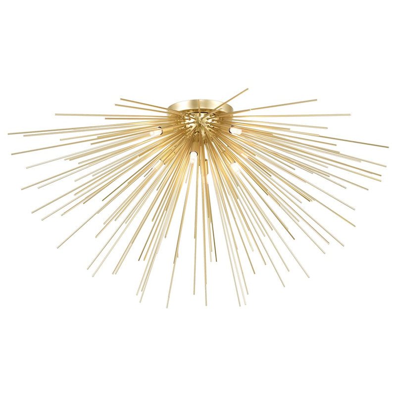 CWI Lighting Savannah 8 Light Flush Mount, Gold Leaf