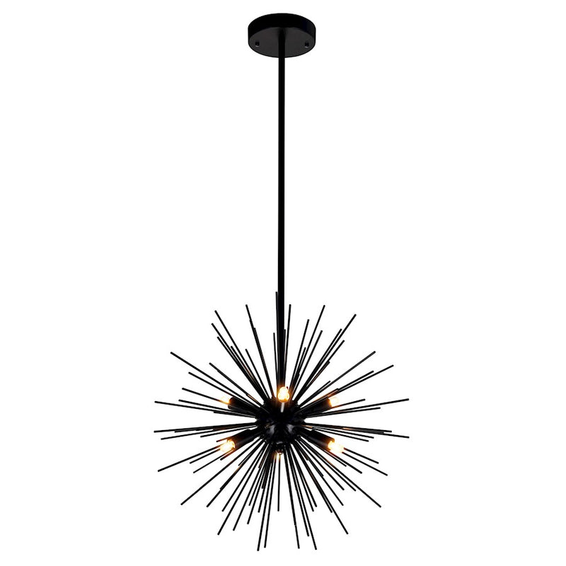 CWI Lighting Savannah 6 Light Chandelier, Black