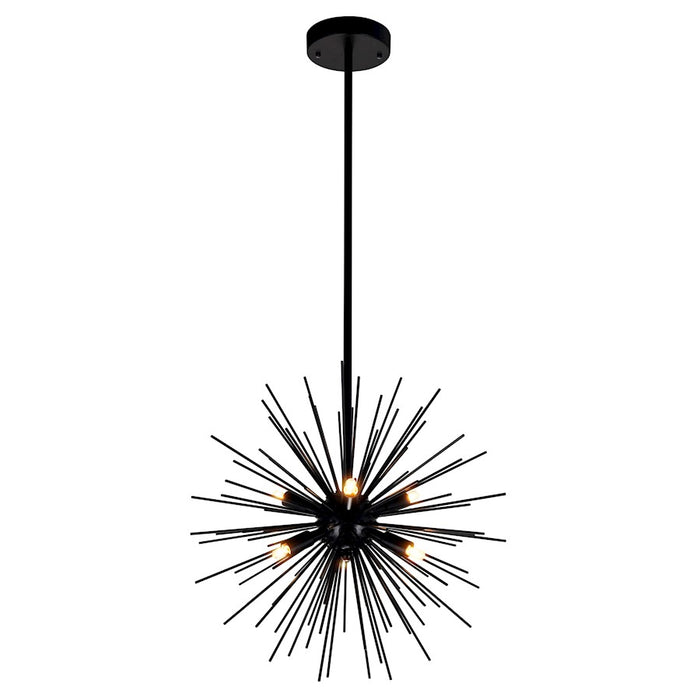 CWI Lighting Savannah 6 Light Chandelier, Black - 1034P16-6-101