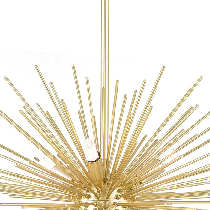 CWI Lighting Savannah 6 Light Chandelier, Gold Leaf