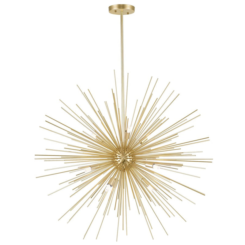 CWI Lighting Savannah 9 Light Chandelier, Gold Leaf