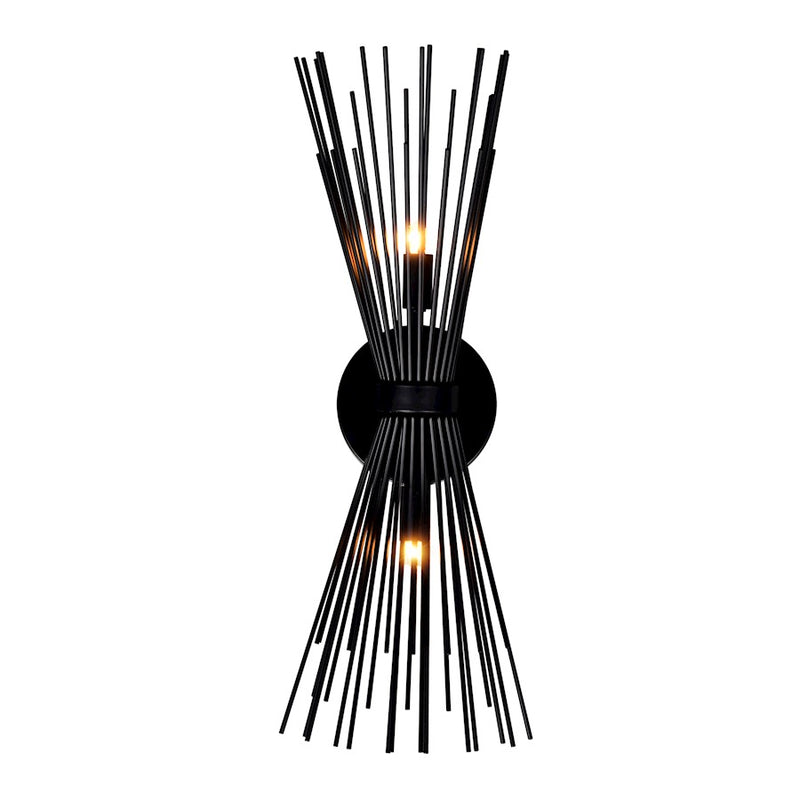 CWI Lighting Savannah 2 Light Wall Light, Black
