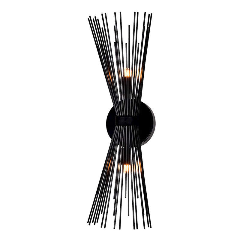 CWI Lighting Savannah 2 Light Wall Light, Black