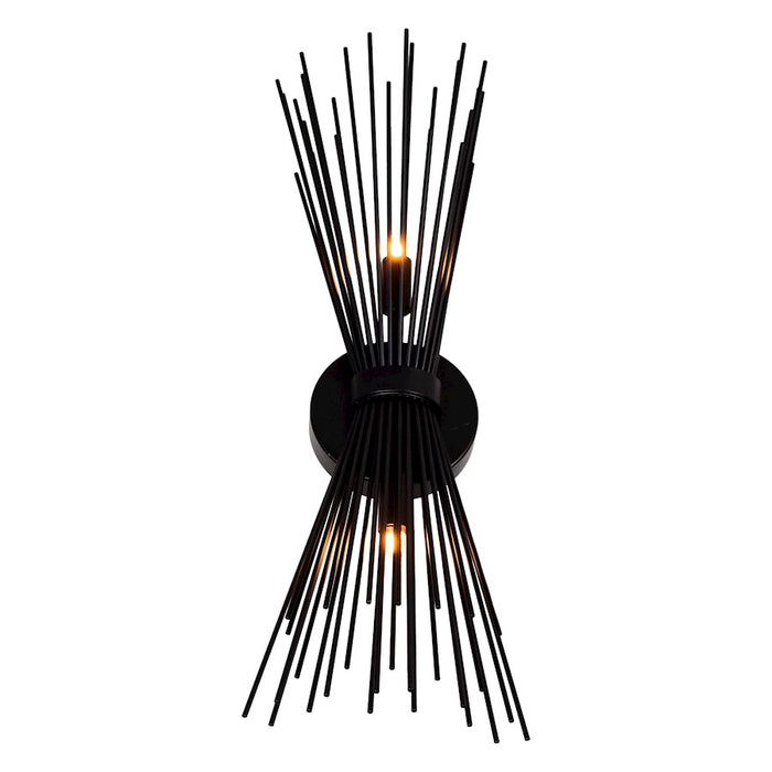 CWI Lighting Savannah 2 Light Wall Light, Black
