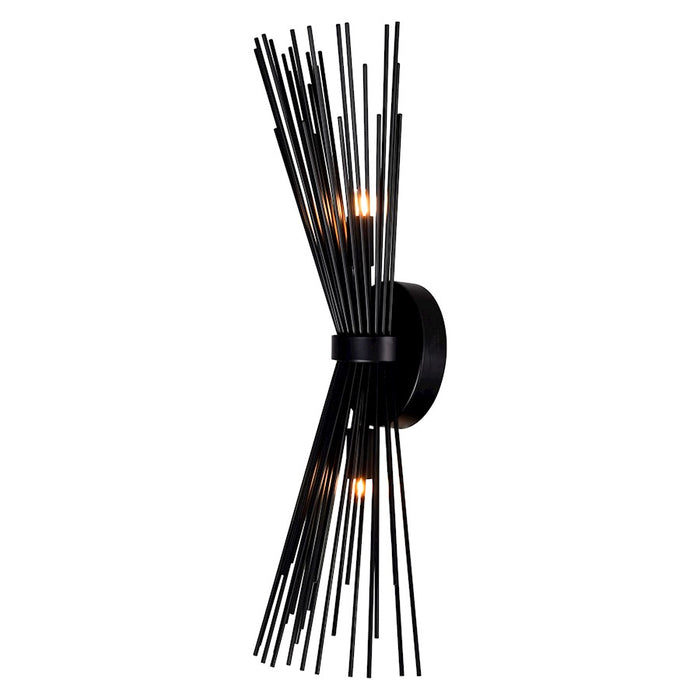 CWI Lighting Savannah 2 Light Wall Light, Black