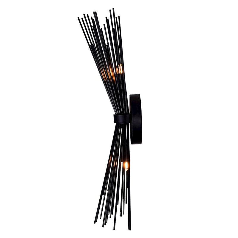 CWI Lighting Savannah 2 Light Wall Light, Black