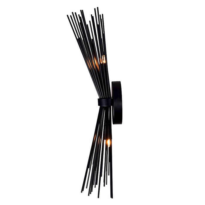 CWI Lighting Savannah 2 Light Wall Light, Black