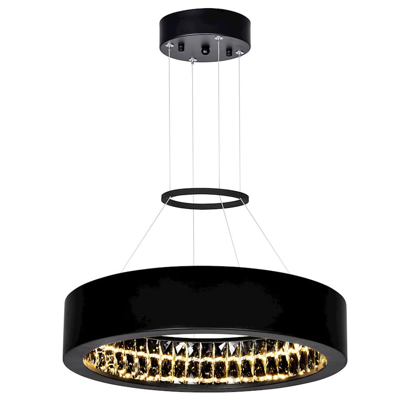 CWI Lighting Rosalina 16" Down Chandelier, Matte Black