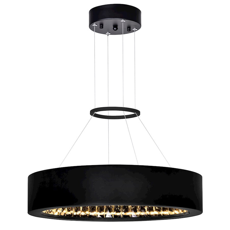 CWI Lighting Rosalina 16" Down Chandelier, Matte Black