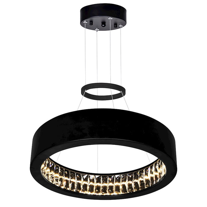 CWI Lighting Rosalina 16" Down Chandelier, Matte Black