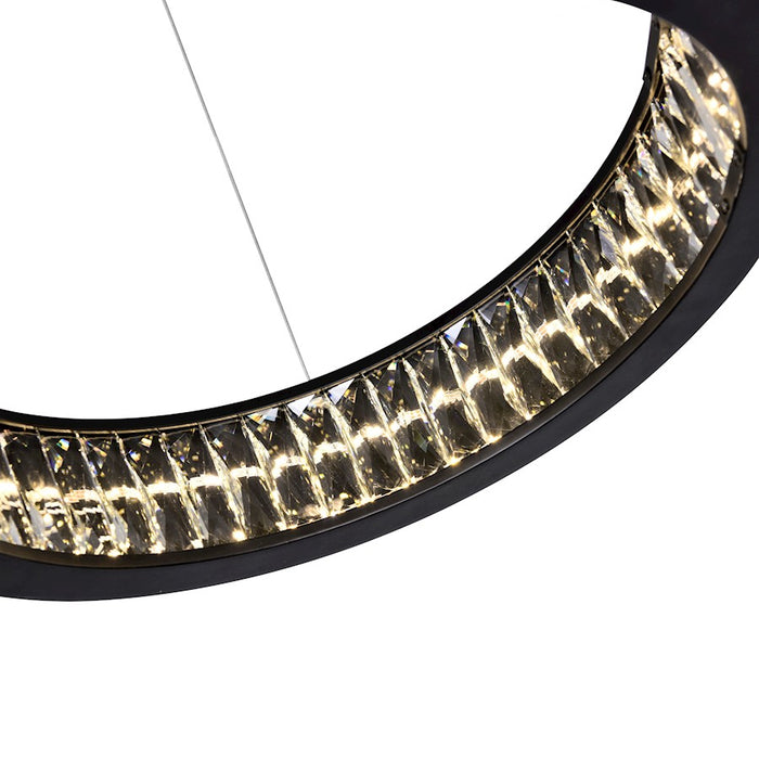 CWI Lighting Rosalina 16" Down Chandelier, Matte Black