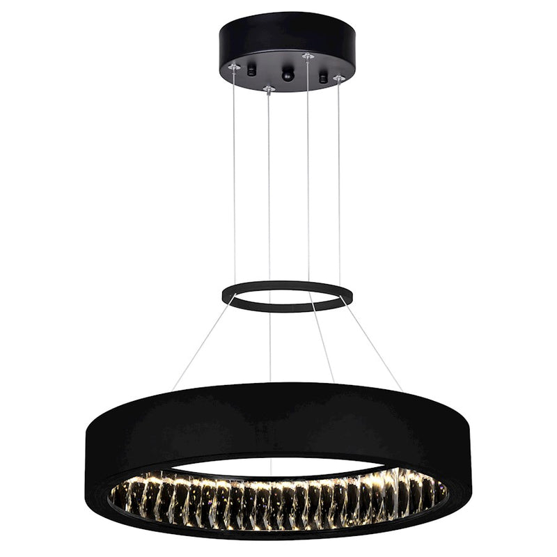 CWI Lighting Rosalina 20" Down Chandelier, Matte Black