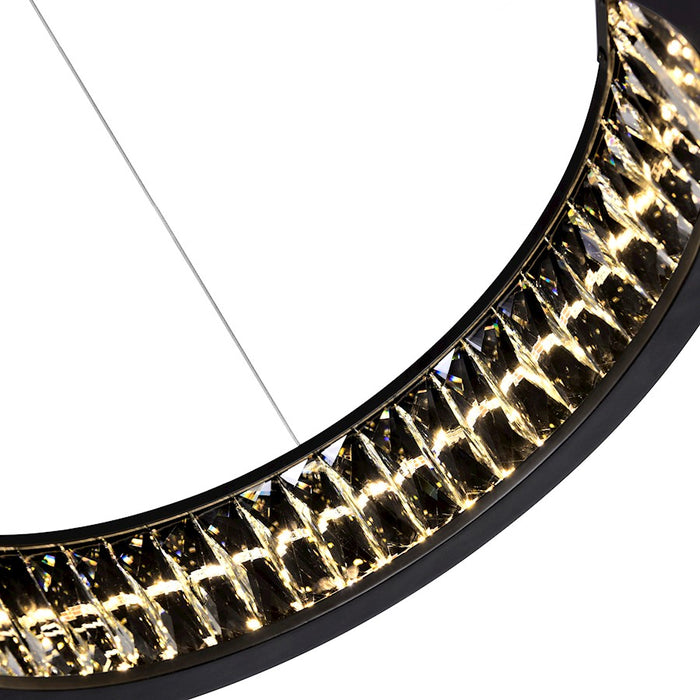 CWI Lighting Rosalina 20" Down Chandelier, Matte Black