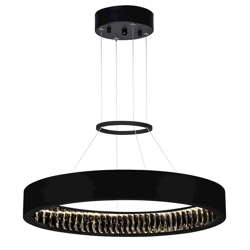 CWI Lighting Rosalina 26" Down Chandelier, Matte Black