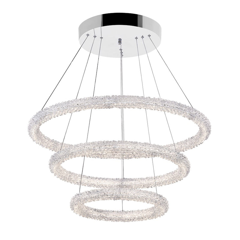 CWI Lighting Arielle 32" 3R Down Chandelier, Chrome