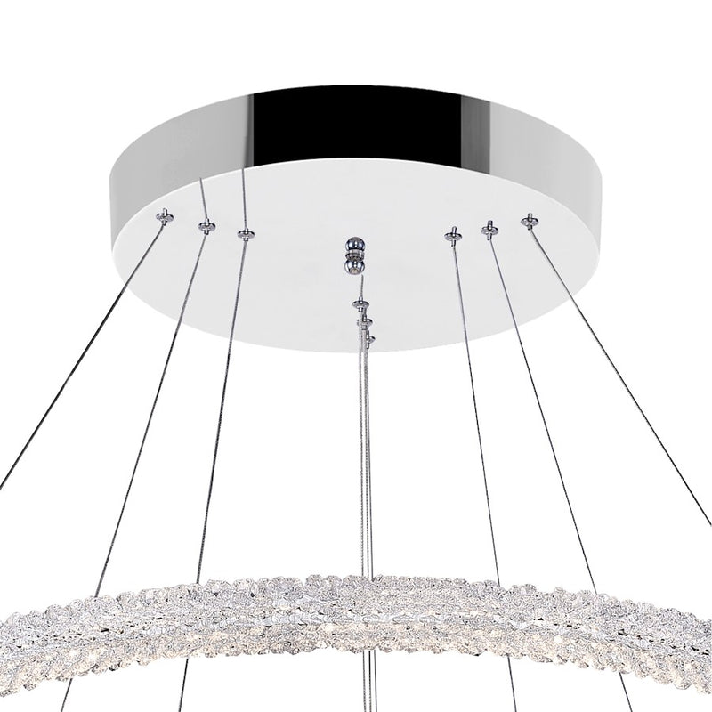 CWI Lighting Arielle 32" 3R Down Chandelier, Chrome
