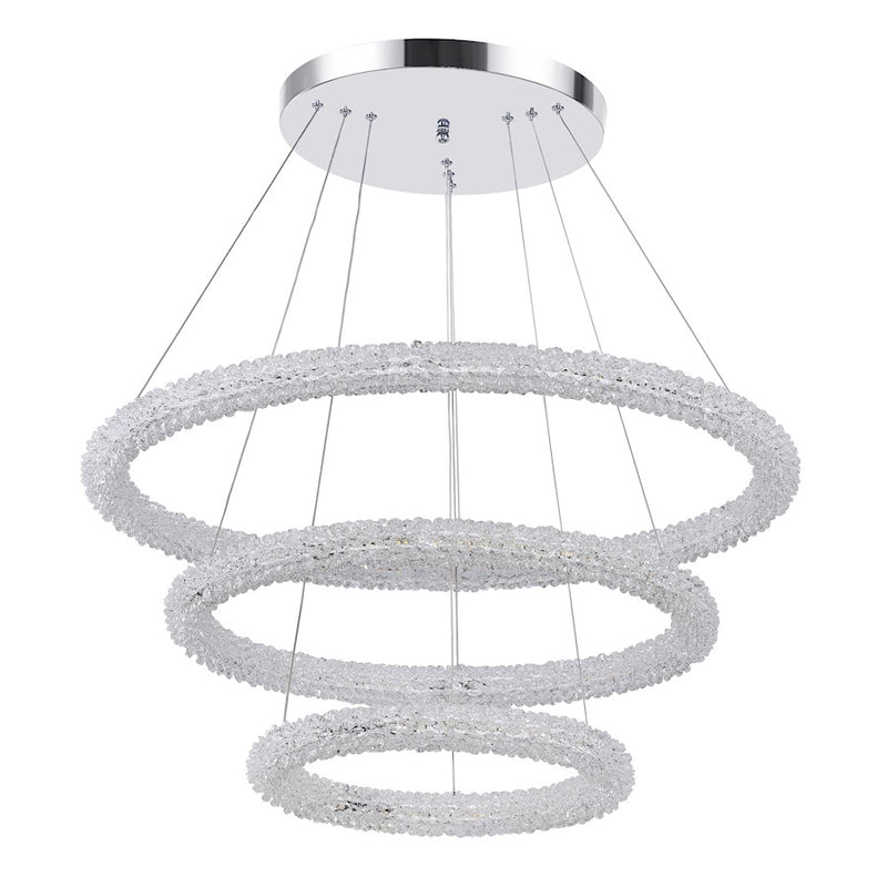 CWI Lighting Arielle 32" 3R Down Chandelier, Chrome