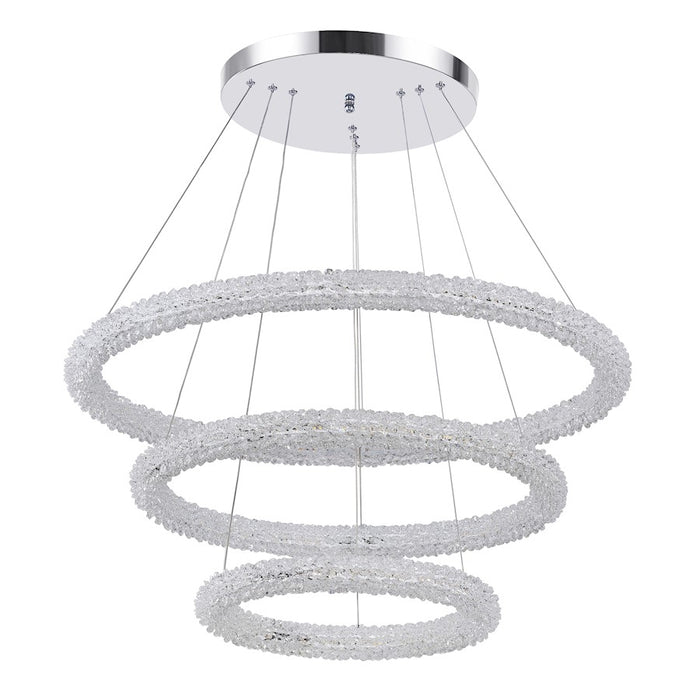CWI Lighting Arielle 32" 3R Down Chandelier, Chrome