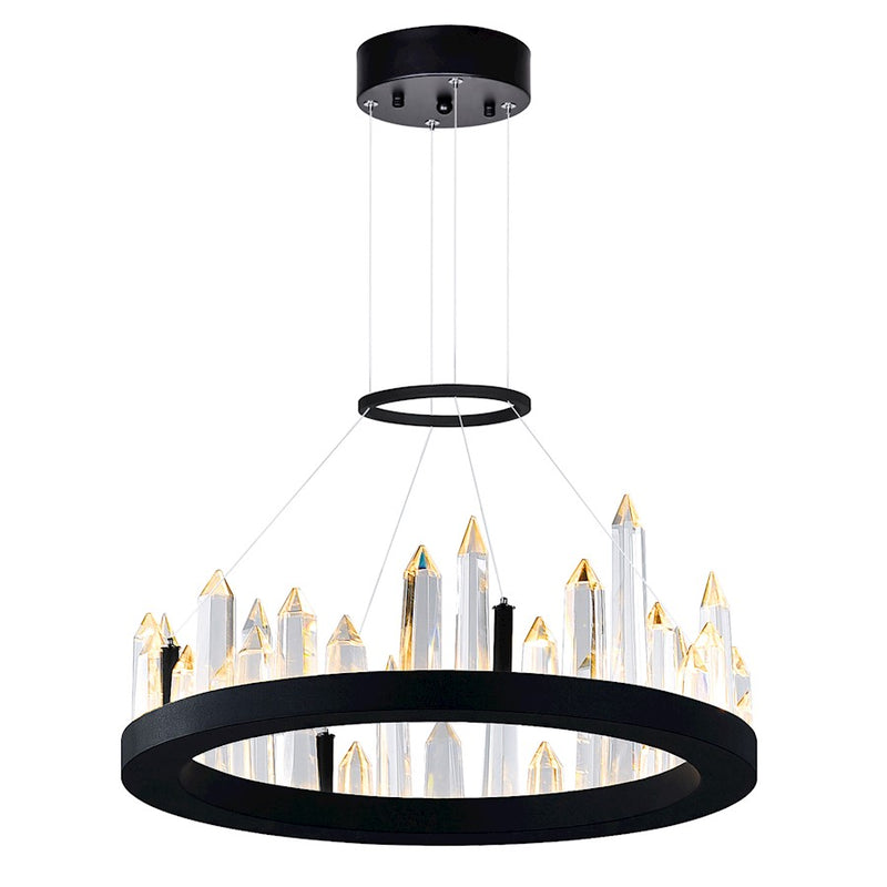 CWI Lighting Juliette 16" Up Chandelier, Black