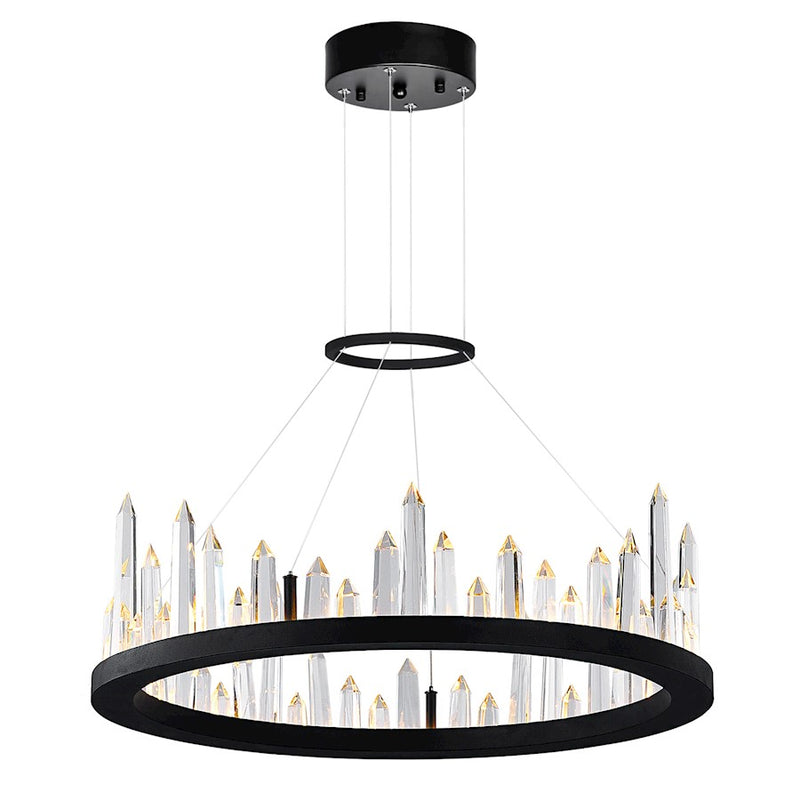 CWI Lighting Juliette 24" Up Chandelier, Black
