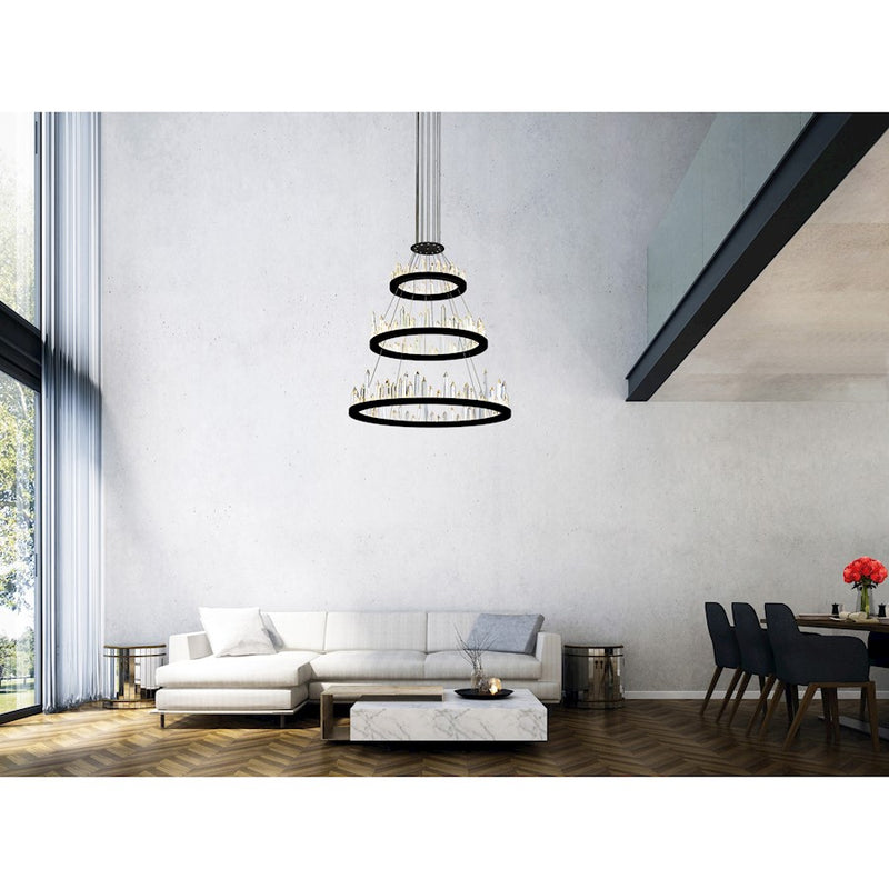 CWI Lighting Juliette 32" Up Chandelier, Black