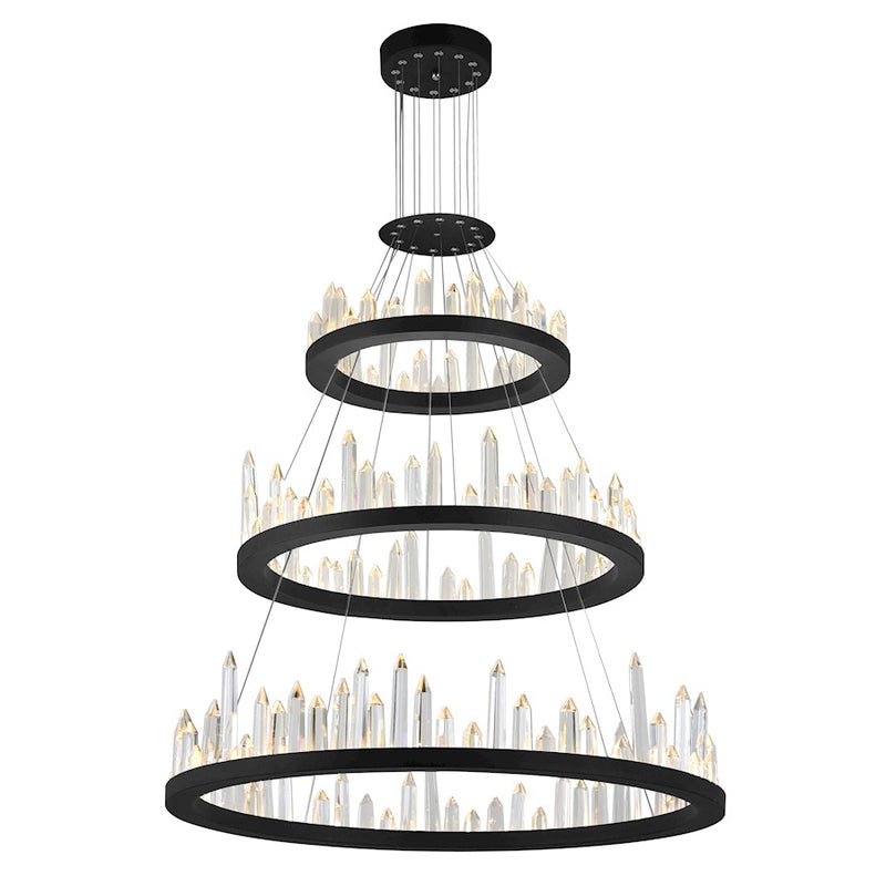 CWI Lighting Juliette 42" Up Chandelier, Black
