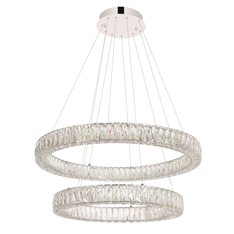 CWI Lighting Madeline Down Chandelier, Chrome 2CB