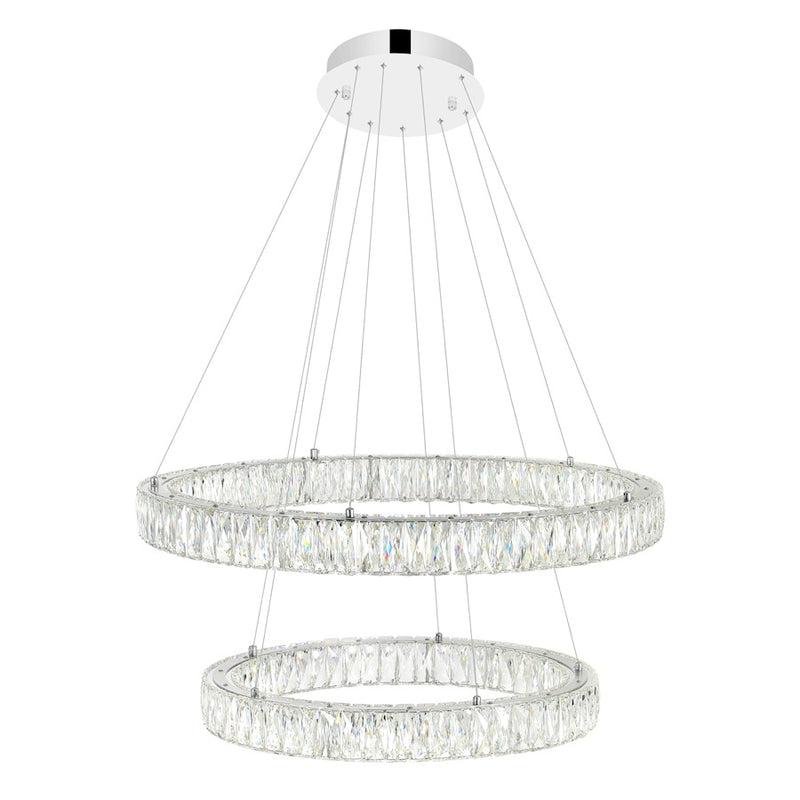 CWI Lighting Madeline Down Chandelier, Chrome 2CB