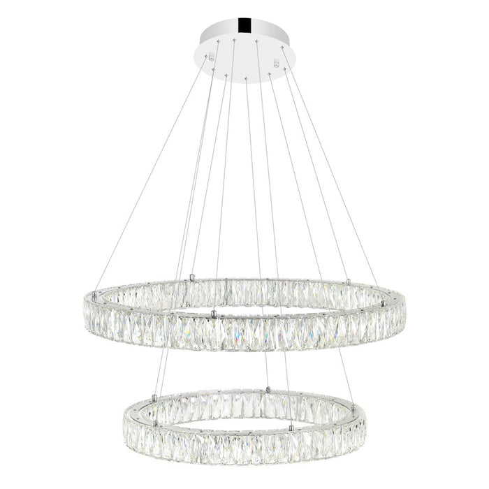 CWI Lighting Madeline Down Chandelier, Chrome 2CB