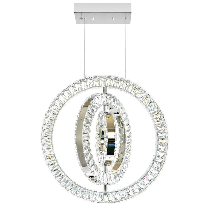 CWI Lighting Celina 20" Down Chandelier, Chrome