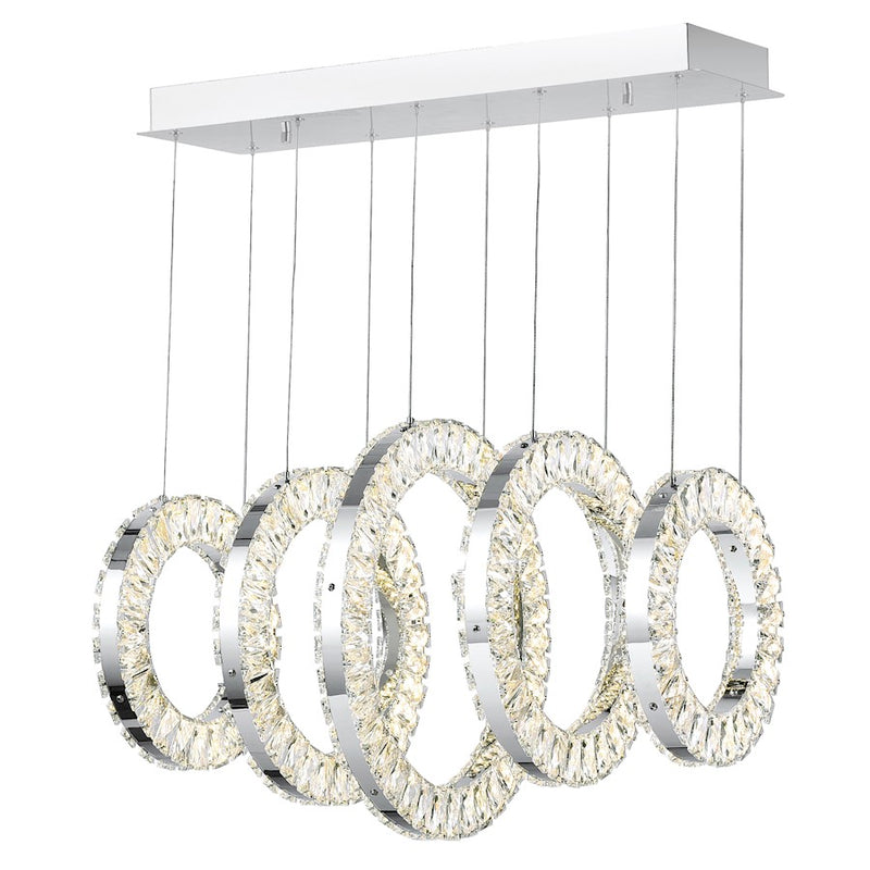 CWI Lighting Celina 26" Chandelier, Chrome