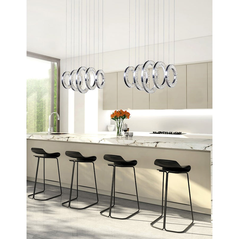CWI Lighting Celina 26" Chandelier, Chrome