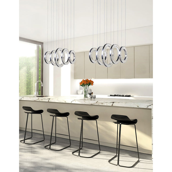 CWI Lighting Celina 26" Chandelier, Chrome