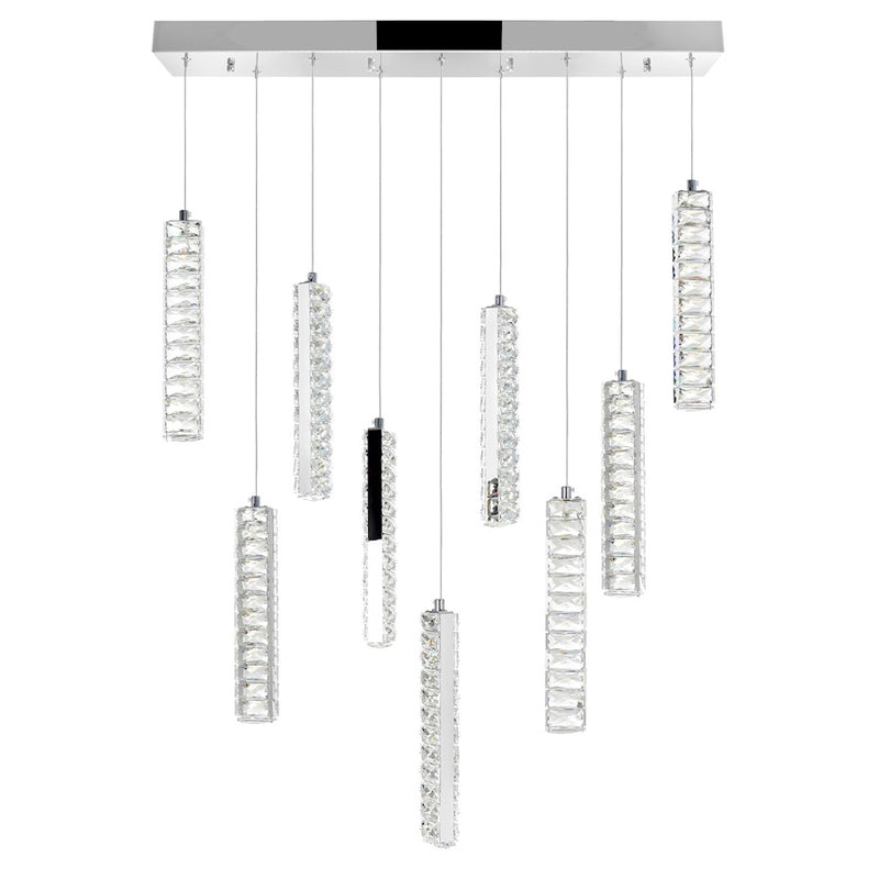 CWI Lighting Celina 32" Chandelier, Chrome