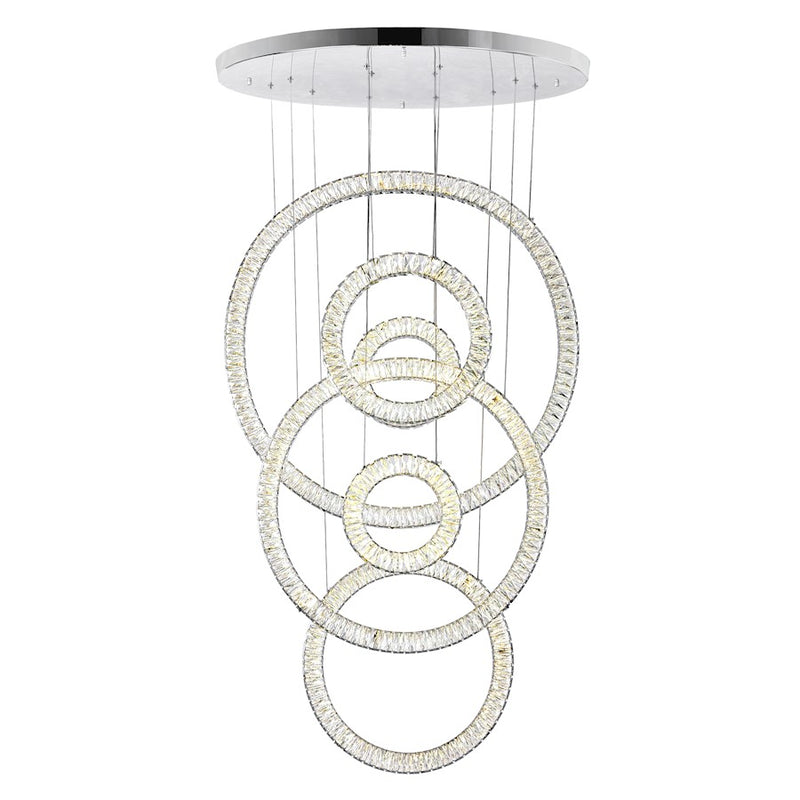 CWI Lighting Celina 34" Down Chandelier, Chrome