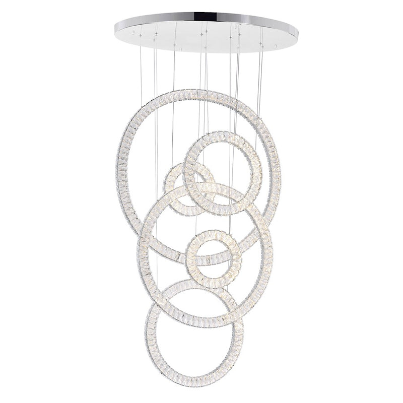 CWI Lighting Celina 34" Down Chandelier, Chrome