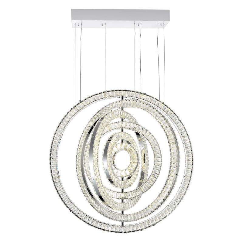 CWI Lighting Celina 37" Down Chandelier, Chrome