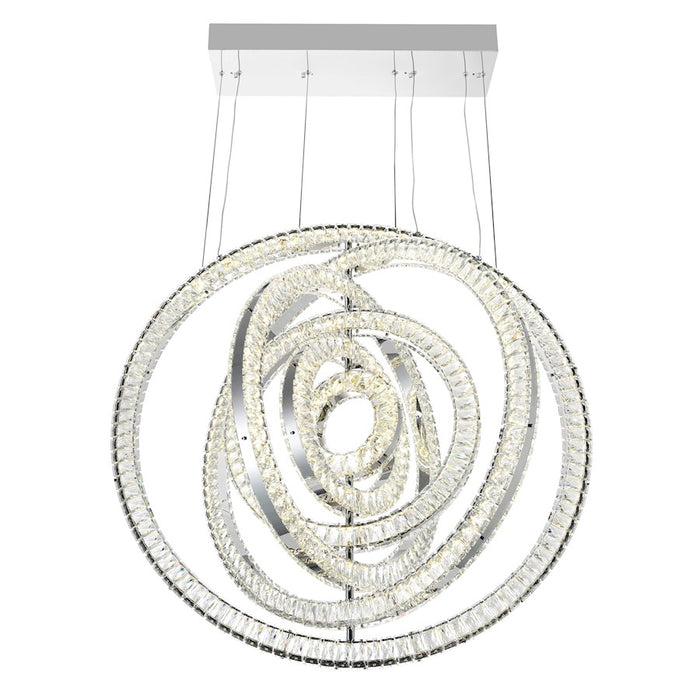 CWI Lighting Celina 37" Down Chandelier, Chrome