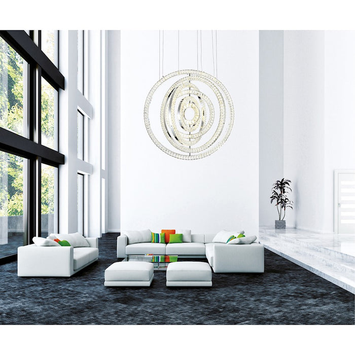 CWI Lighting Celina 37" Down Chandelier, Chrome