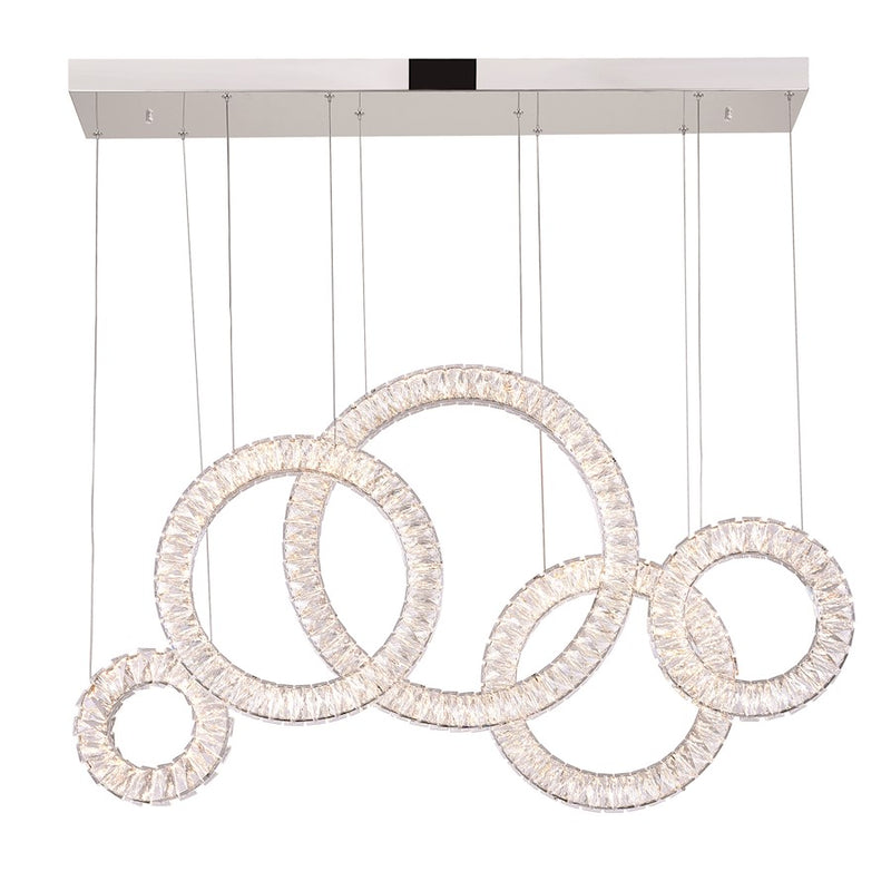CWI Lighting Celina 43" Chandelier, Chrome