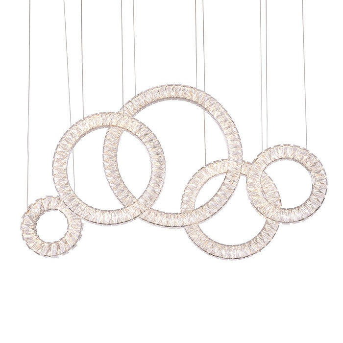 CWI Lighting Celina 43" Chandelier, Chrome