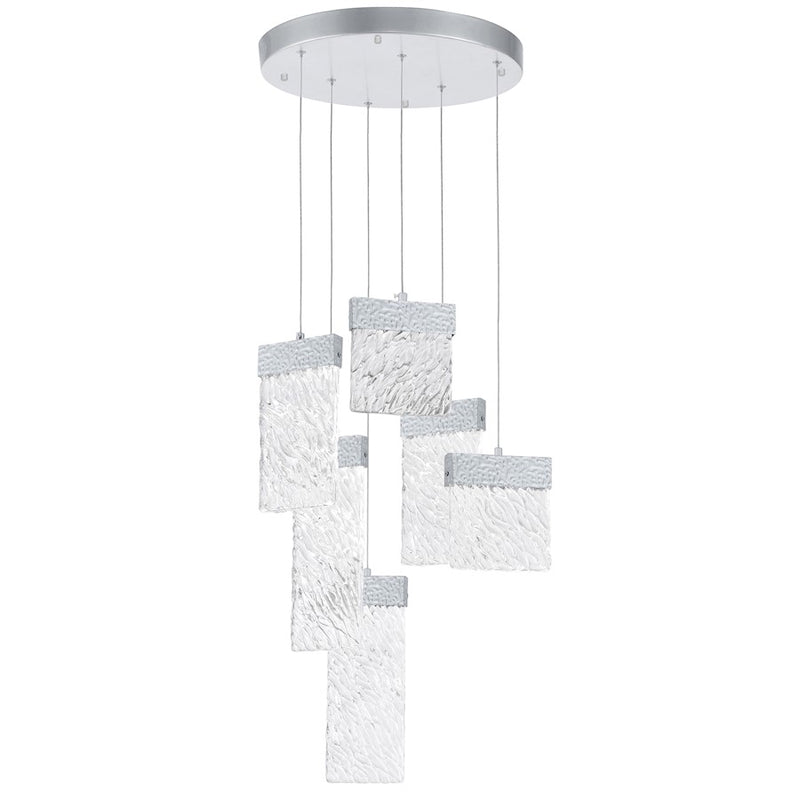 CWI Lighting Carolina Down 16" Chandelier, Pewter/Clear