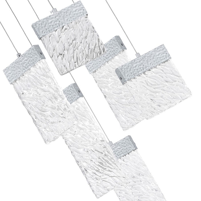 CWI Lighting Carolina Down 16" Chandelier, Pewter/Clear