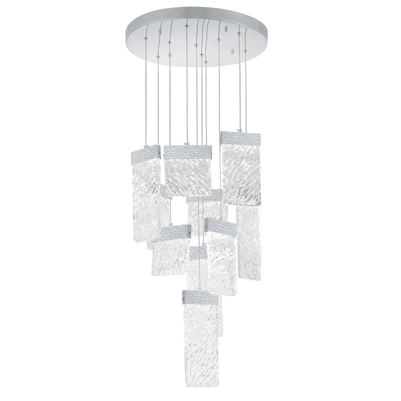 CWI Lighting Carolina Down 20" Chandelier, Pewter/Clear