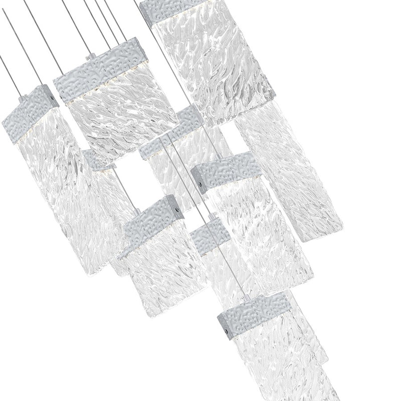 CWI Lighting Carolina Down 20" Chandelier, Pewter/Clear