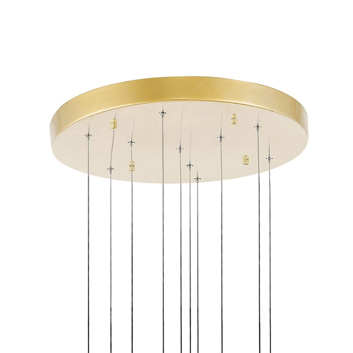 CWI Lighting Carolina Down 20" Chandelier, Gold Leaf/Clear