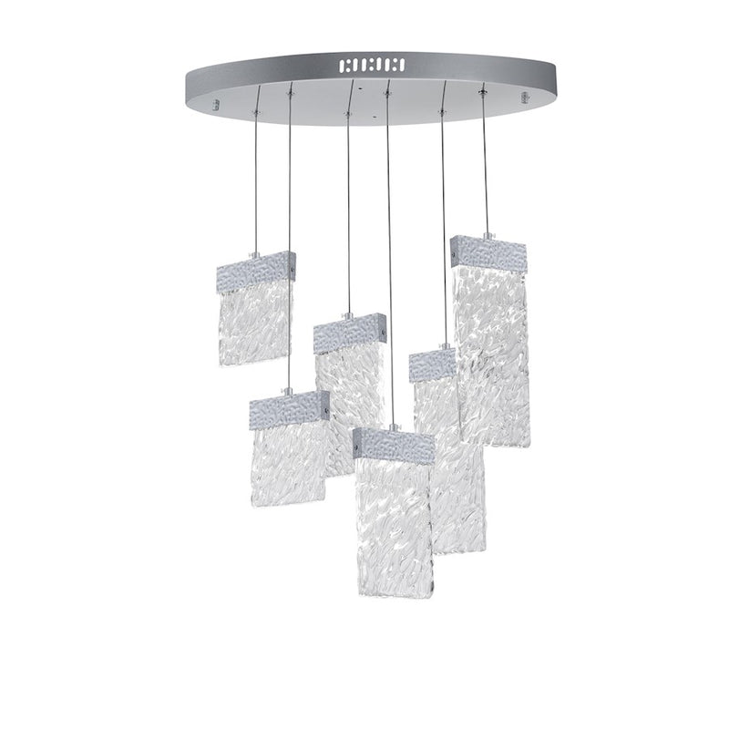CWI Lighting Carolina Down 24" Chandelier, Pewter/Clear