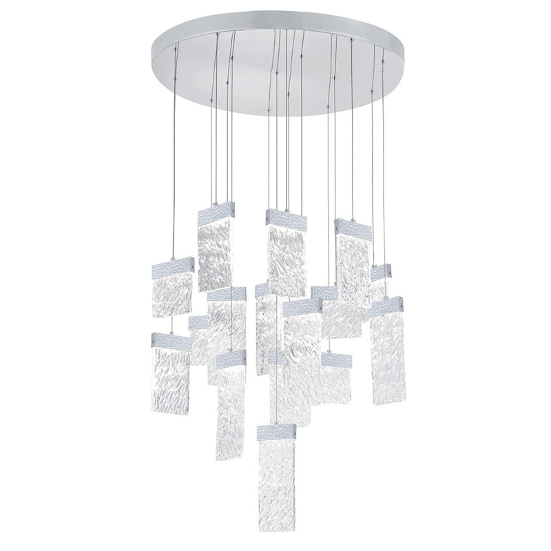 CWI Lighting Carolina Down 32" Chandelier, Pewter/Clear