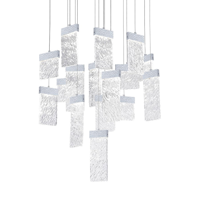 CWI Lighting Carolina Down 32" Chandelier, Pewter/Clear